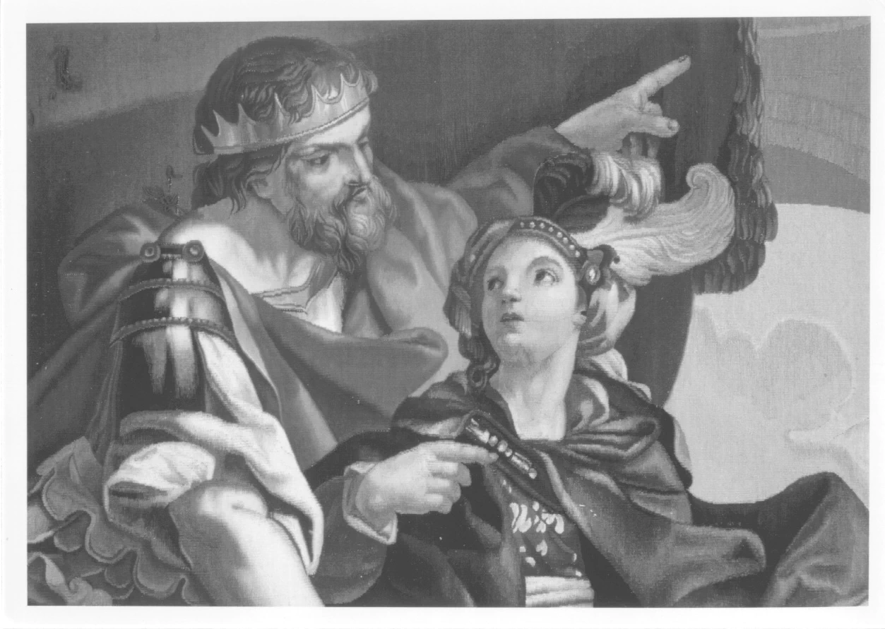Arazzo - Alessandro Magno giovinetto riceve lo scettro, Musei Reali, Palazzo Reale, Torino, dettaglio